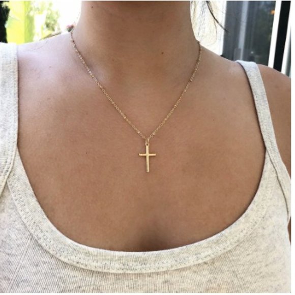 Gold Cross Necklace - Picture 2 of 2